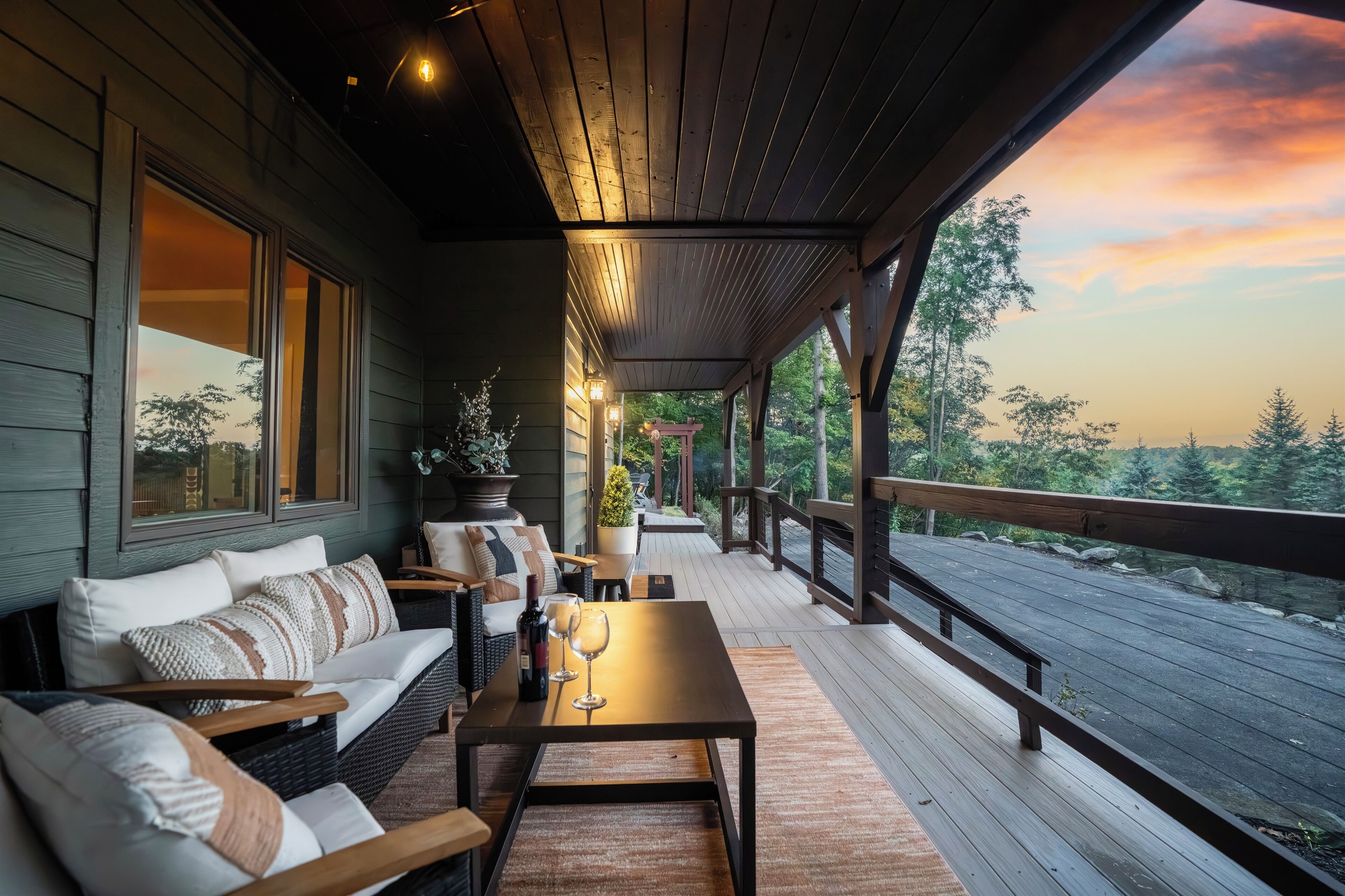 Front porch with mountain views
