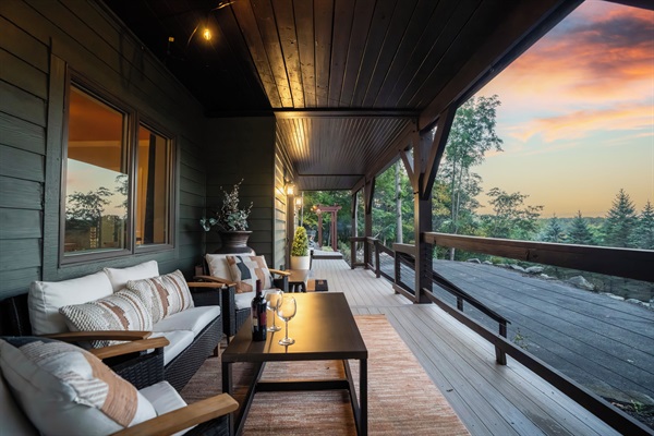 Front porch with mountain views