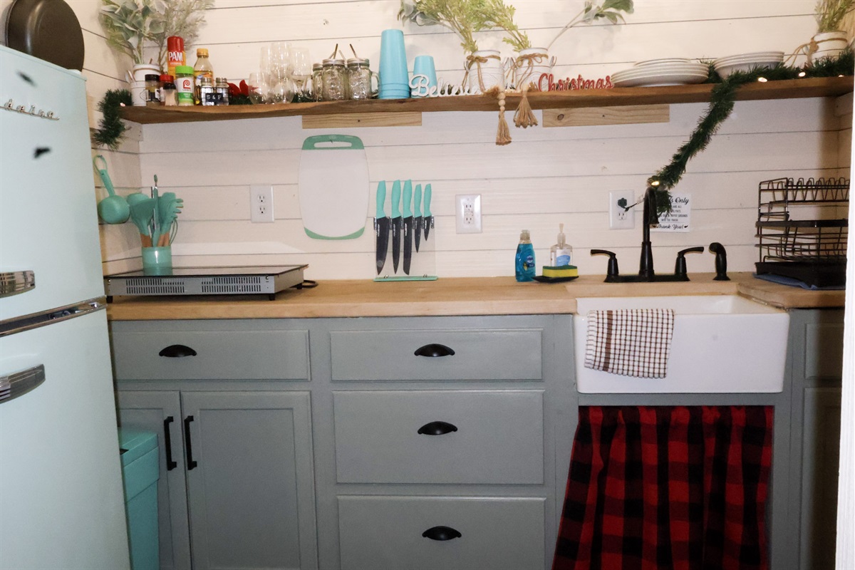 It may be "tiny" but, we have an induction stove, airfryer, blender, and cooking essentials