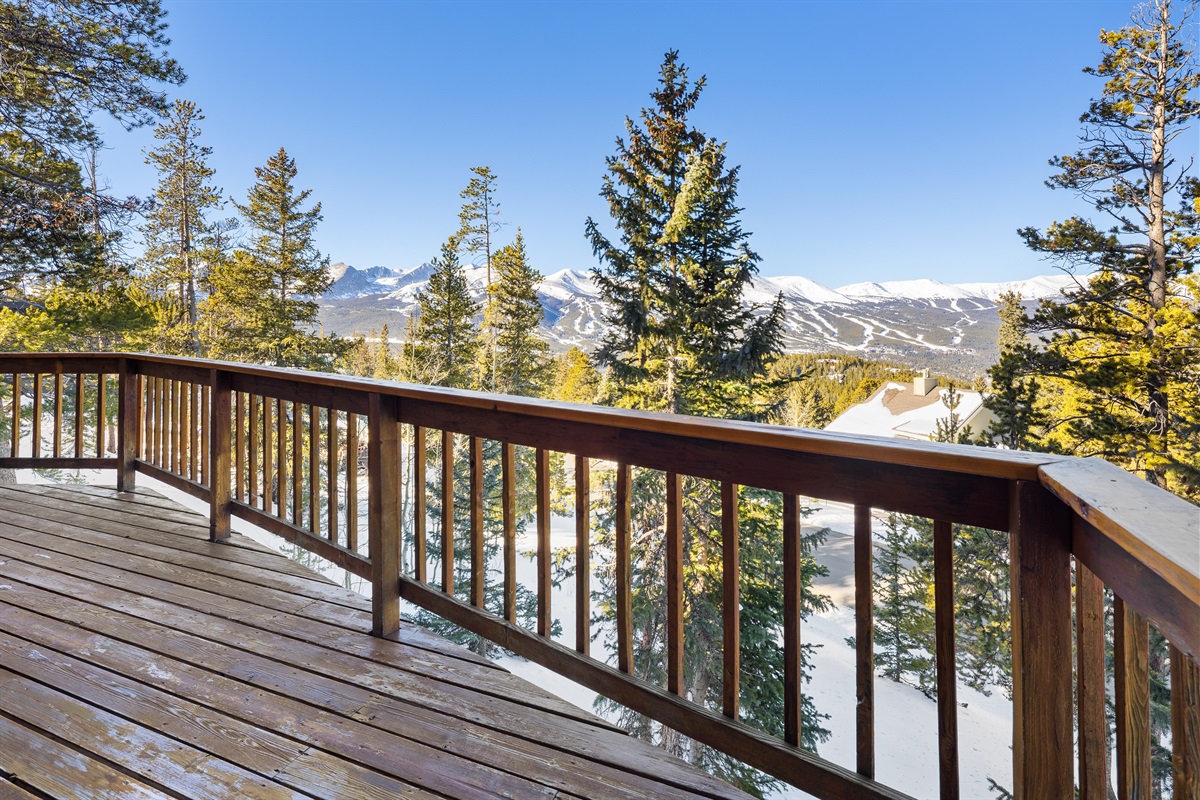 Panoramic mountain views from front deck