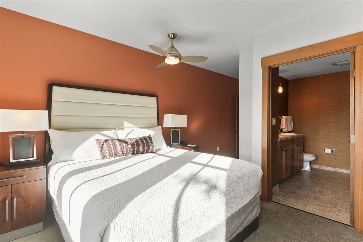 Master bedroom with attached bathroom