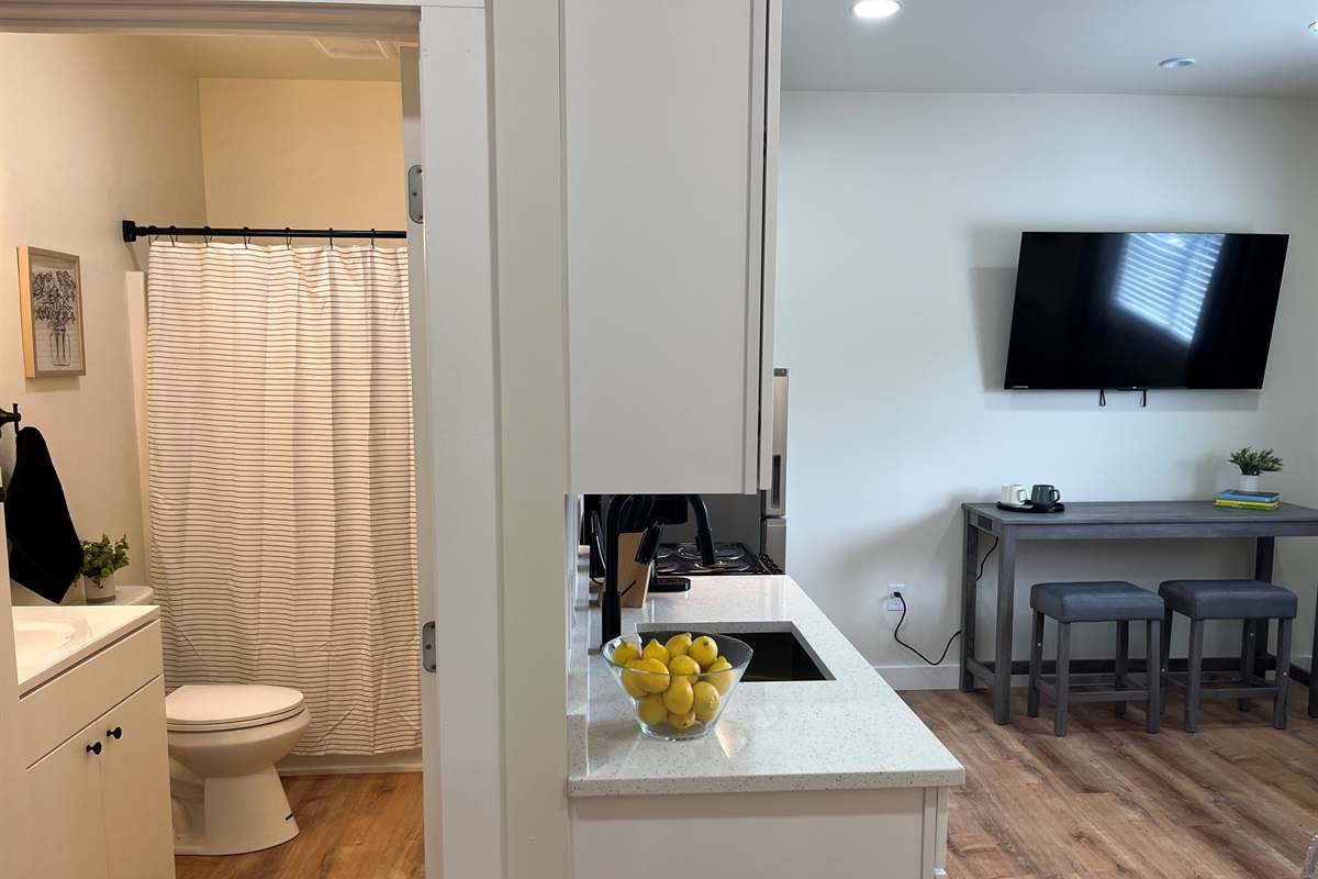 Kitchen and bathroom