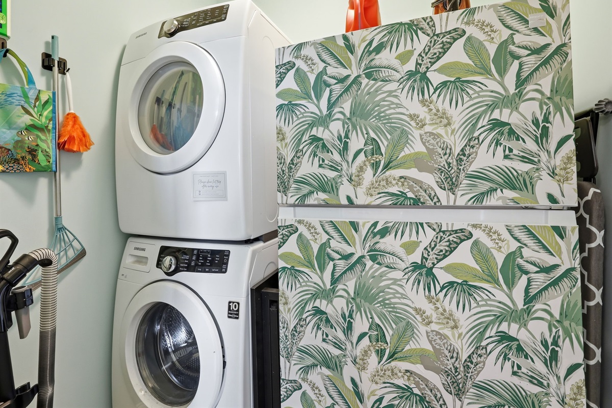 Private laundry area with washer & dryer&mdash;perfect for longer stays and beach trips