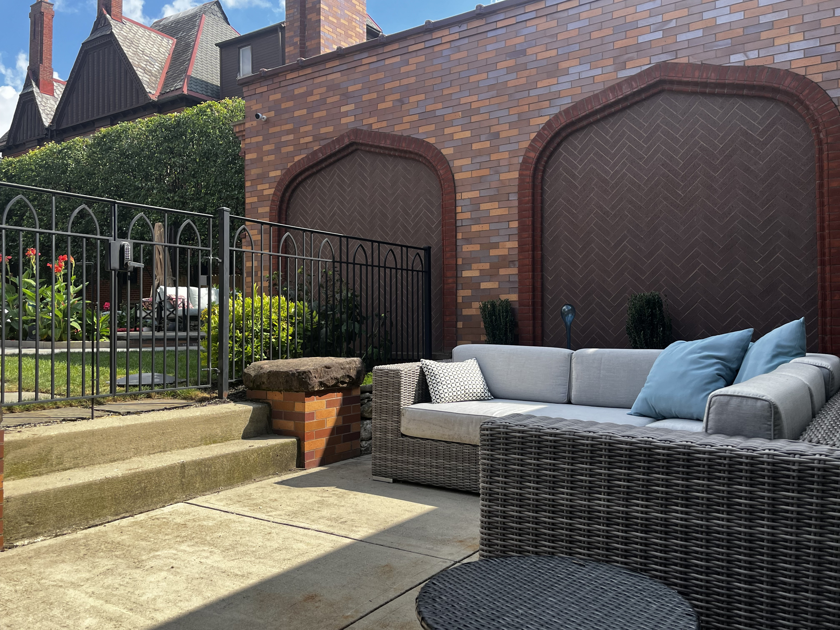 Outdoor sectional on the private patio