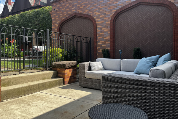 Outdoor sectional on the private patio