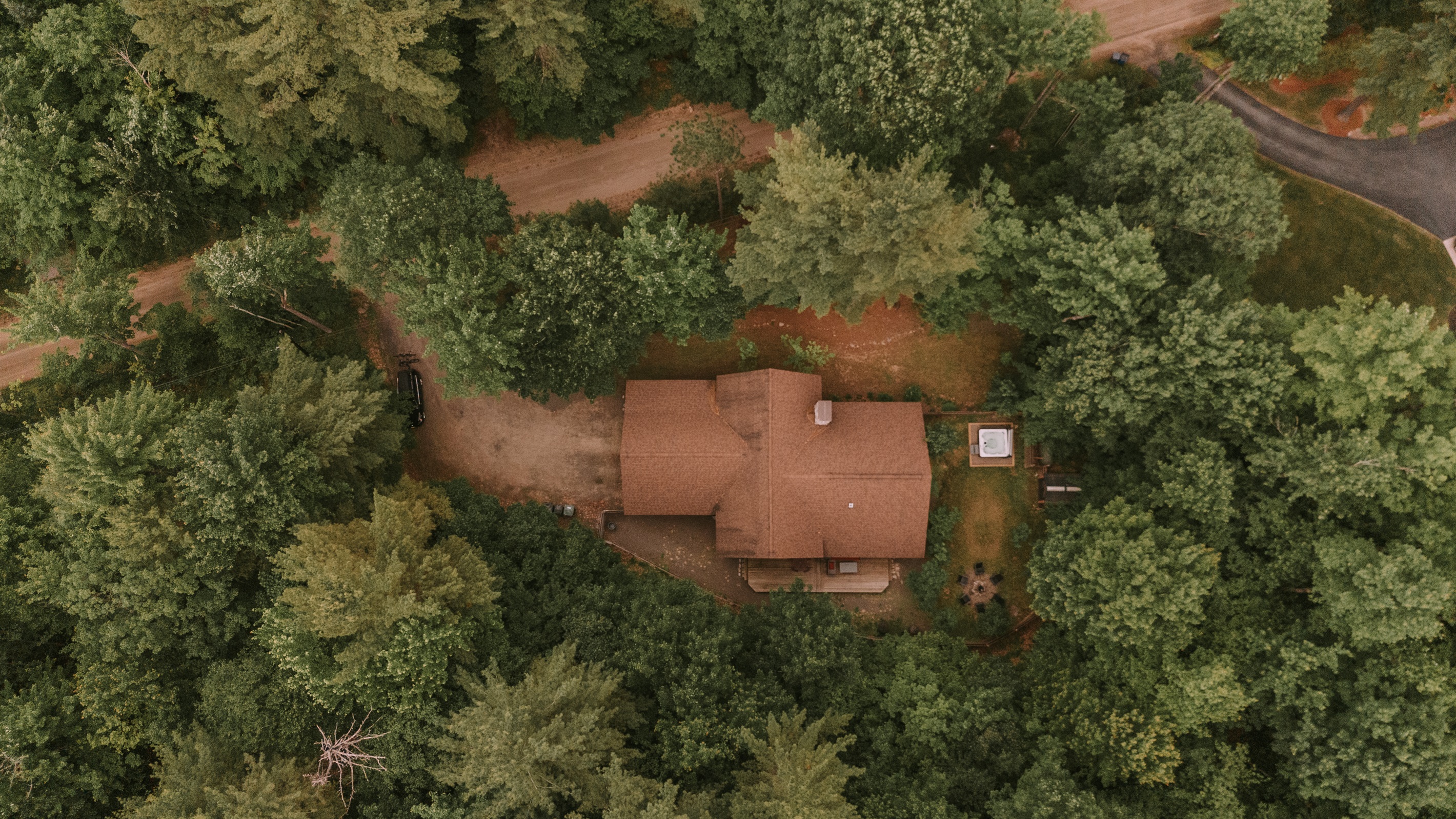 Aerial view of the property.