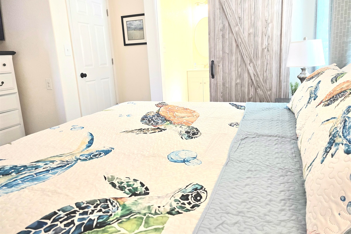 Easy access to the bathroom from the bedroom.