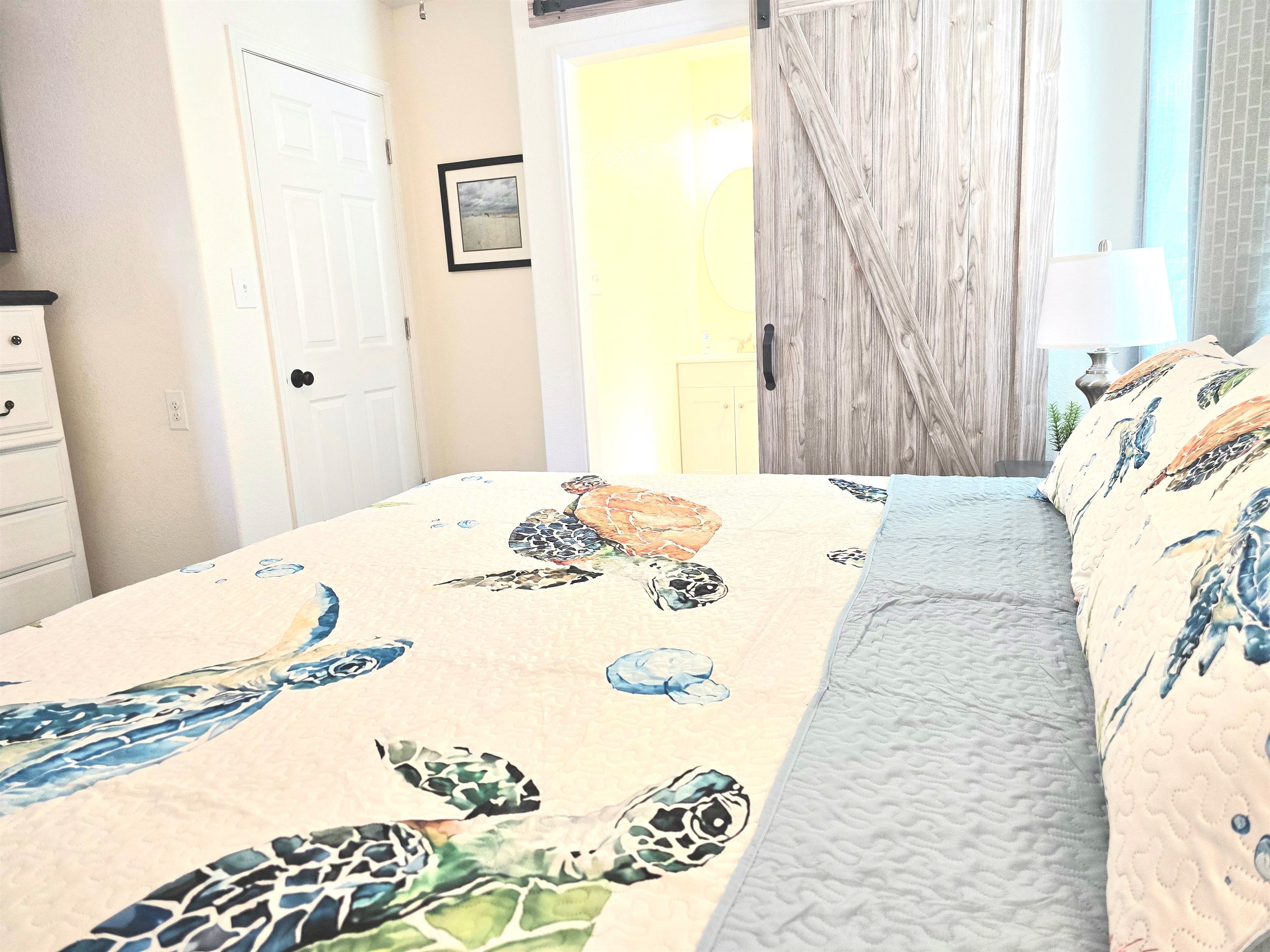 Easy access to the bathroom from the bedroom.