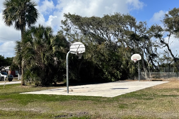 Basketball court across the street