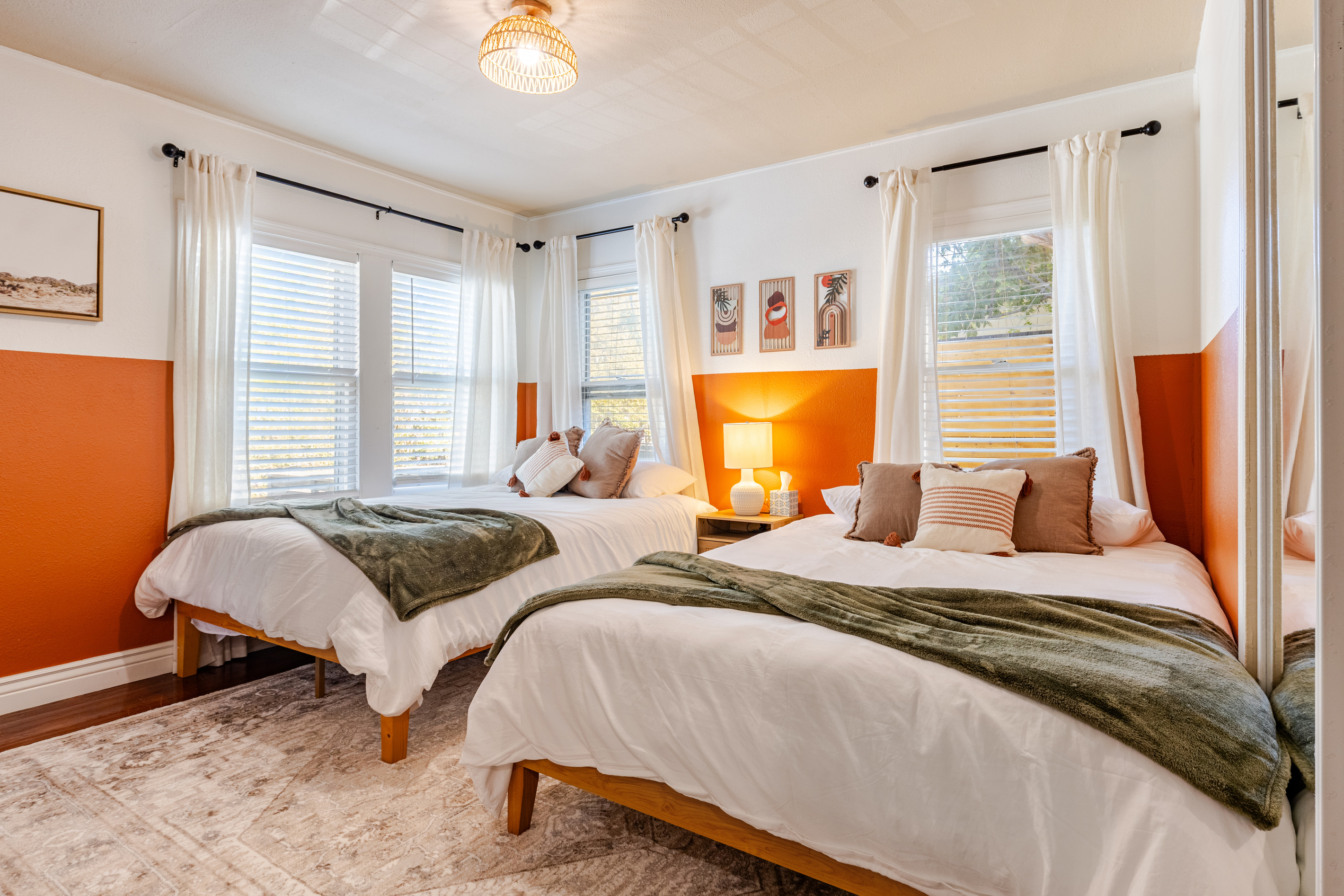 Bright colors and comfy beds await for a fun, relaxing stay in Austin!