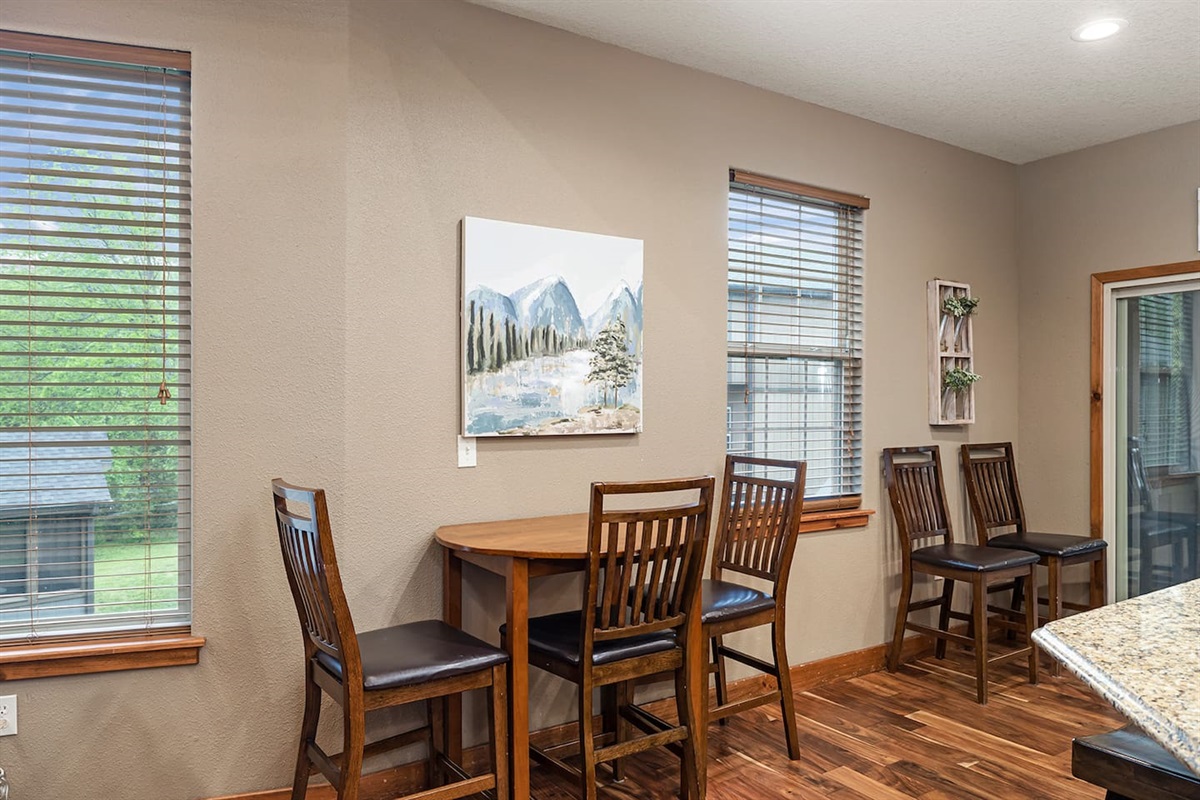 Small table in main level kitchen area
