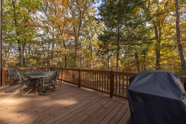 Large deck for dining and relaxing