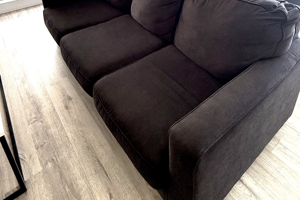 Alternate view of lounge chair. Queen sofa bed that sleeps two guests.