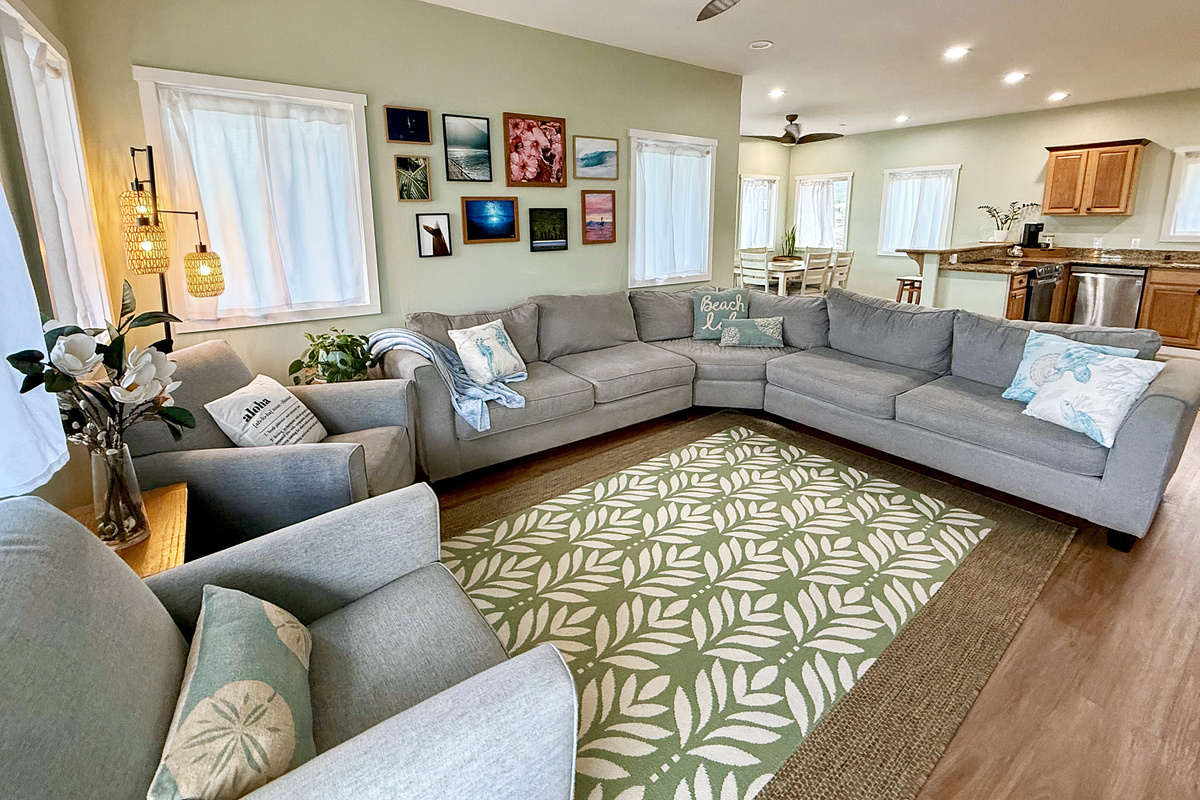 Living Room | Representative Interior. Finishes, decor, and furniture, vary by duplex unit.