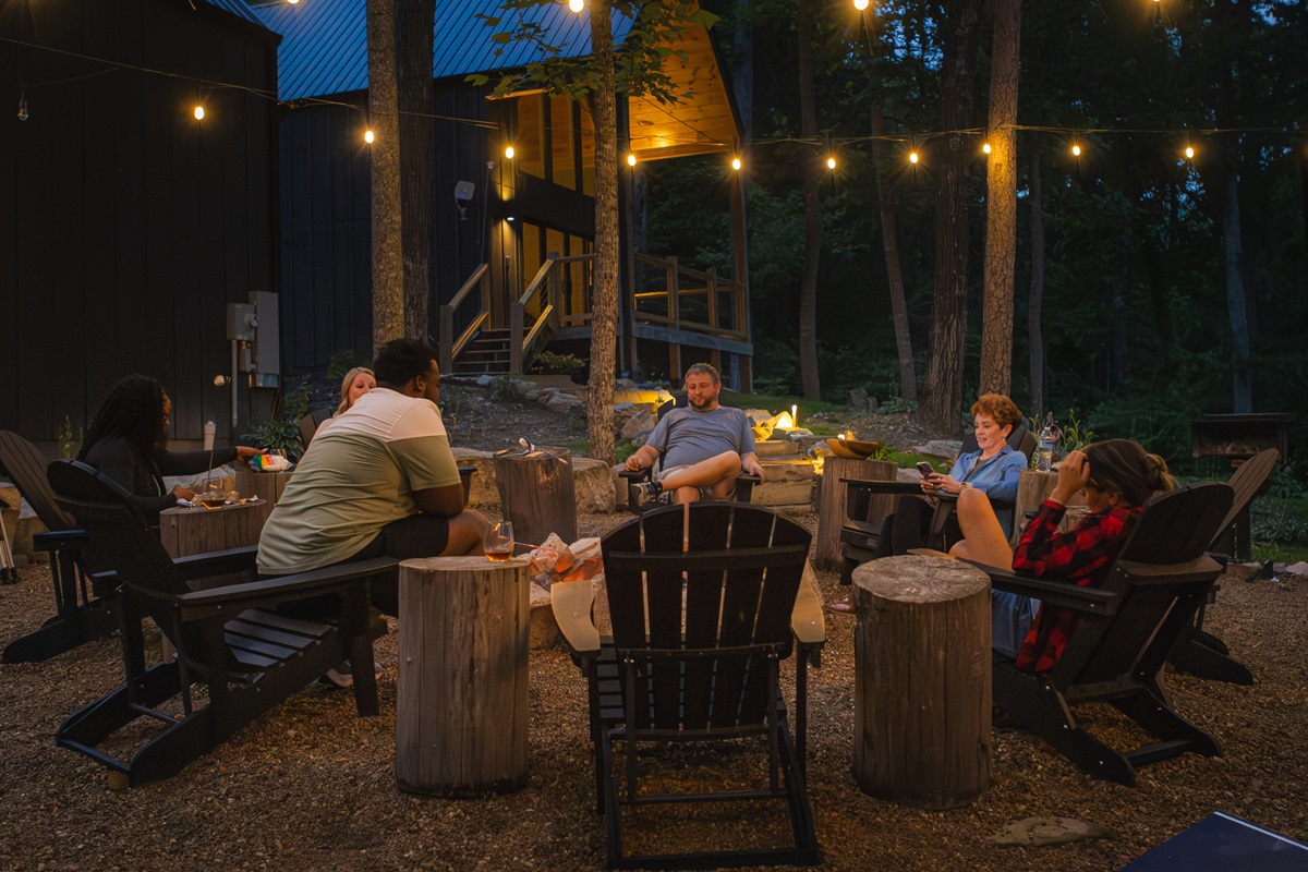 Friends enjoying the fire!