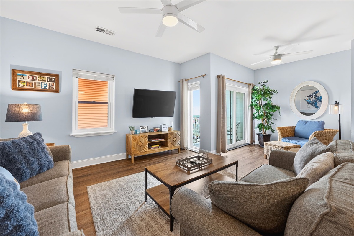 Living Room | Crescent Moon, 301 Oceanview | Isle of Palms, SC | IOP Escapes Vacation Rentals
