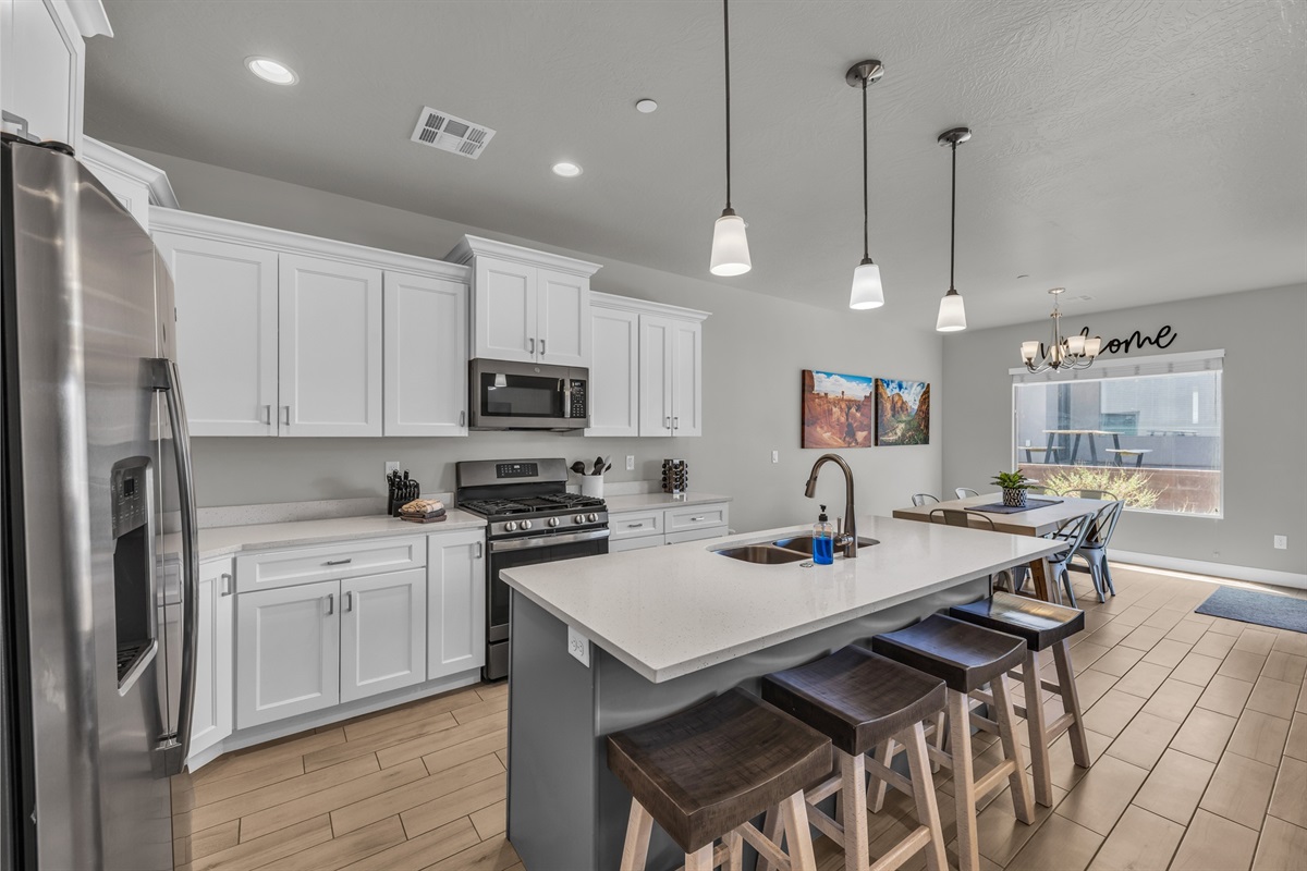 Modern kitchen with island seating