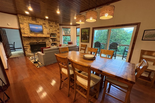 Dining Room & Living Room with 70 inch Smart TV