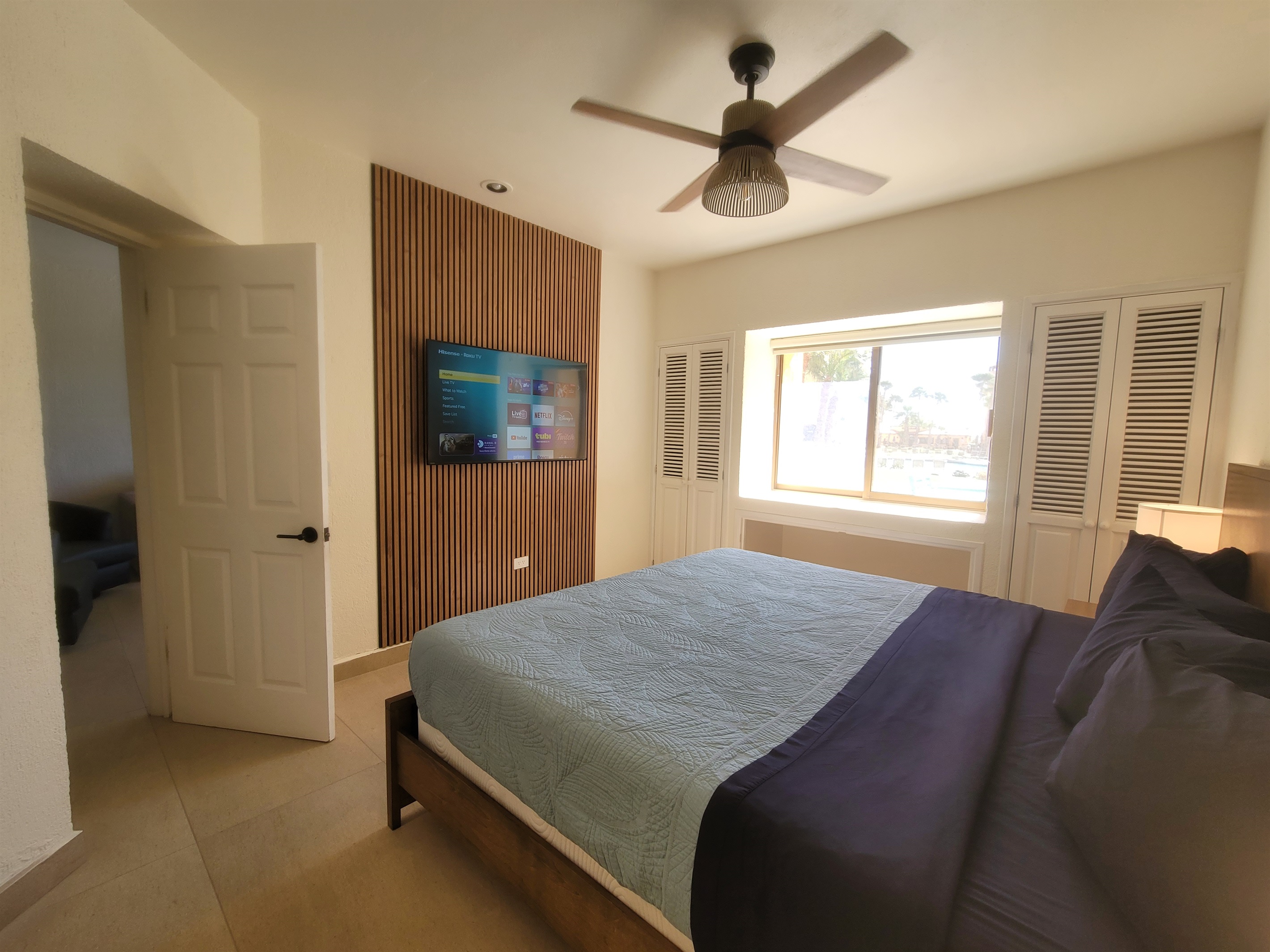 Stream your favorite movies and shows while you relax in the King bed