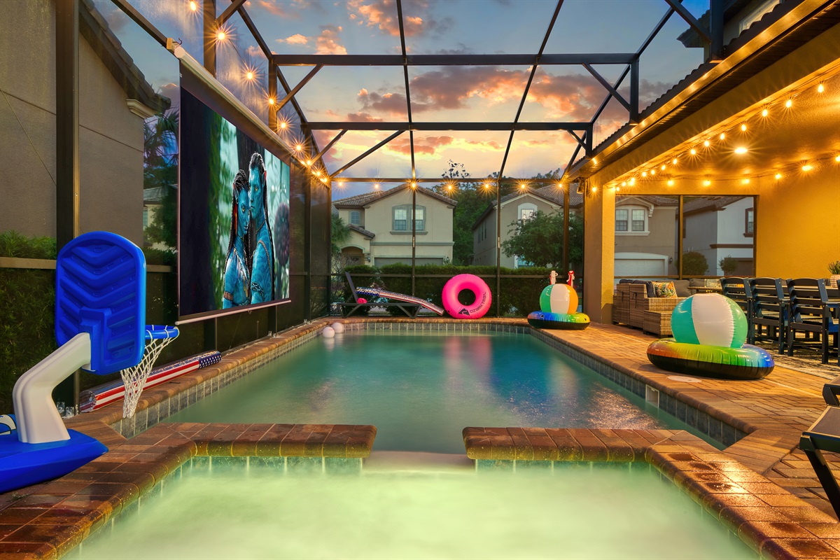 Watch a Movie from the Hot Tub
