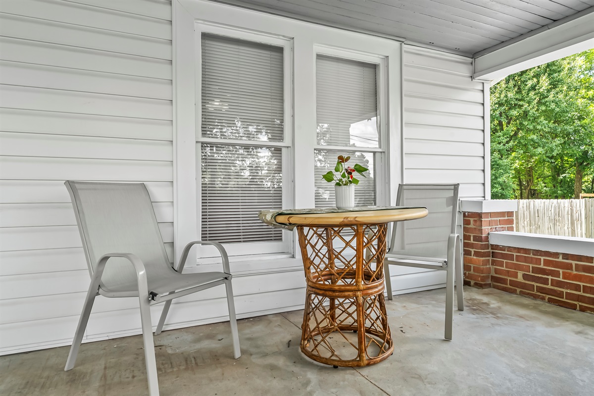 Enjoy breakfast outdoors on the front porch