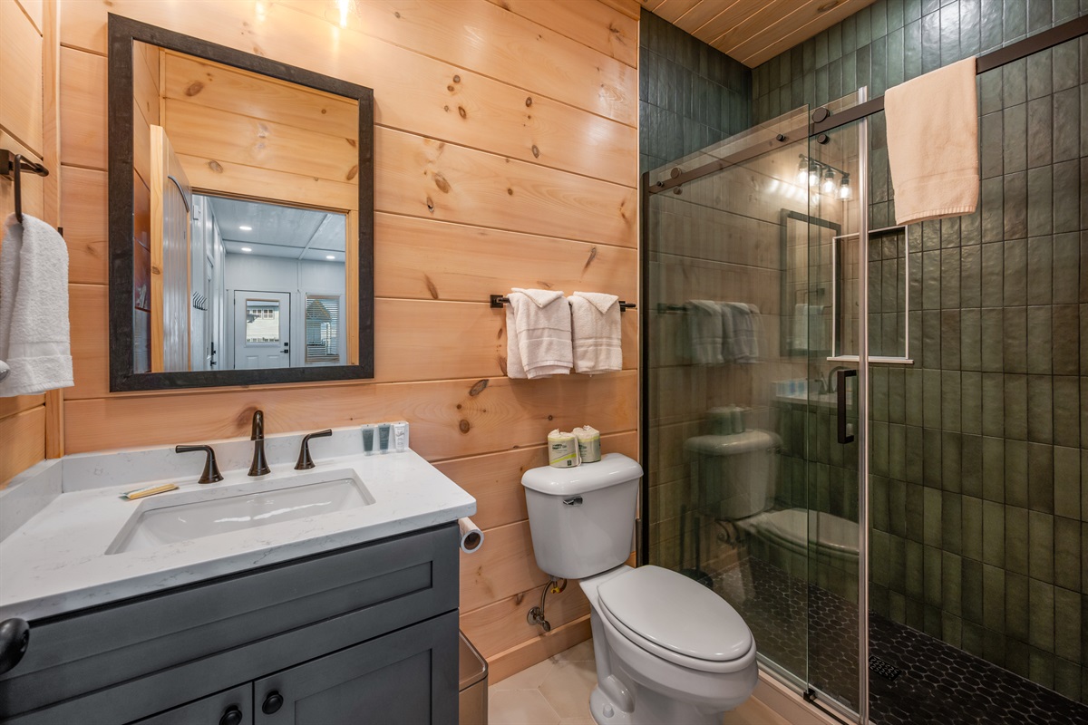 Full Bathroom Attached to Pool Room