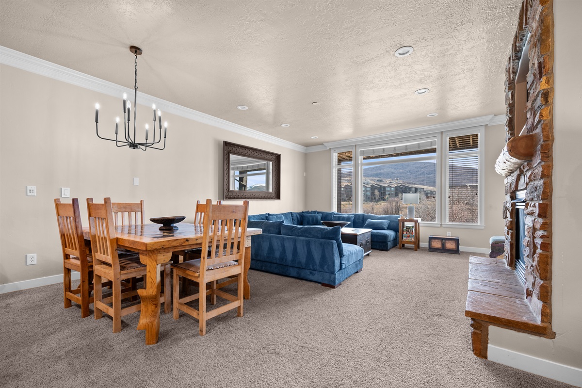 Dining area with mountain views—perfect for meals with a scenic backdrop.