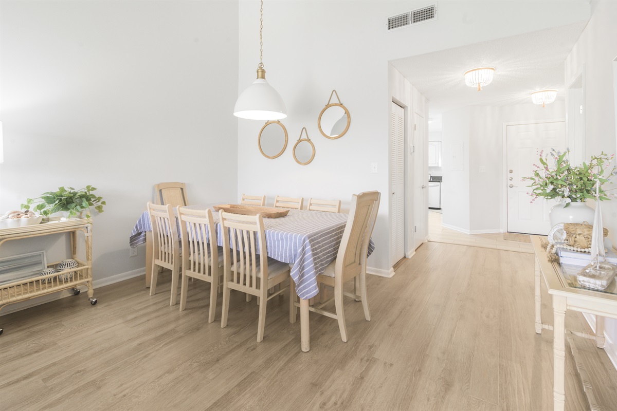 Gather around the dining table for home-cooked meals or takeout from nearby favorites&mdash;comfort meets convenience.