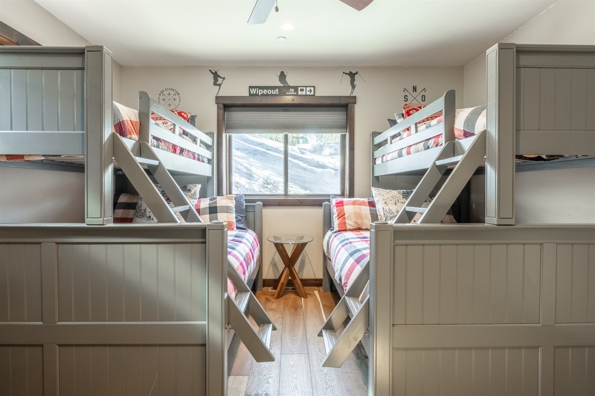 Wake up to stunning views of Canyon Lodge right from the bunkroom window—your private front-row seat to the slopes.