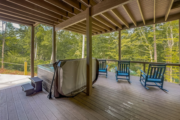 Lower level deck lake view and seating