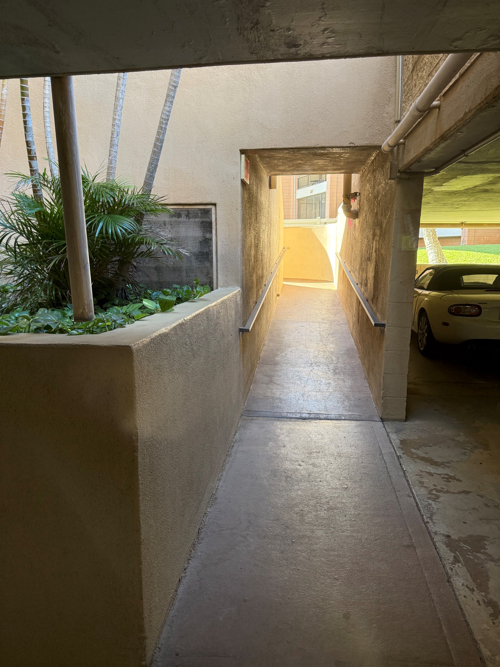 Ramp from lower parking lot