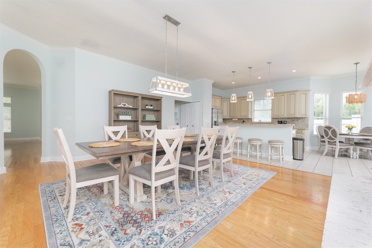 Spacious dining area that opens up to the kitchen - ideal for entertaining