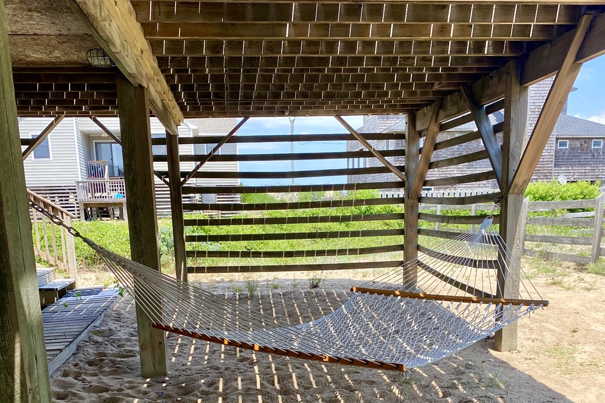 Relax in the shade on the hammock or swing!
