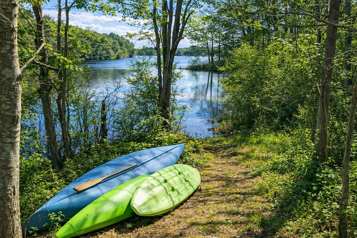 Access to the pond, including a canoe, paddleboard and kayak 