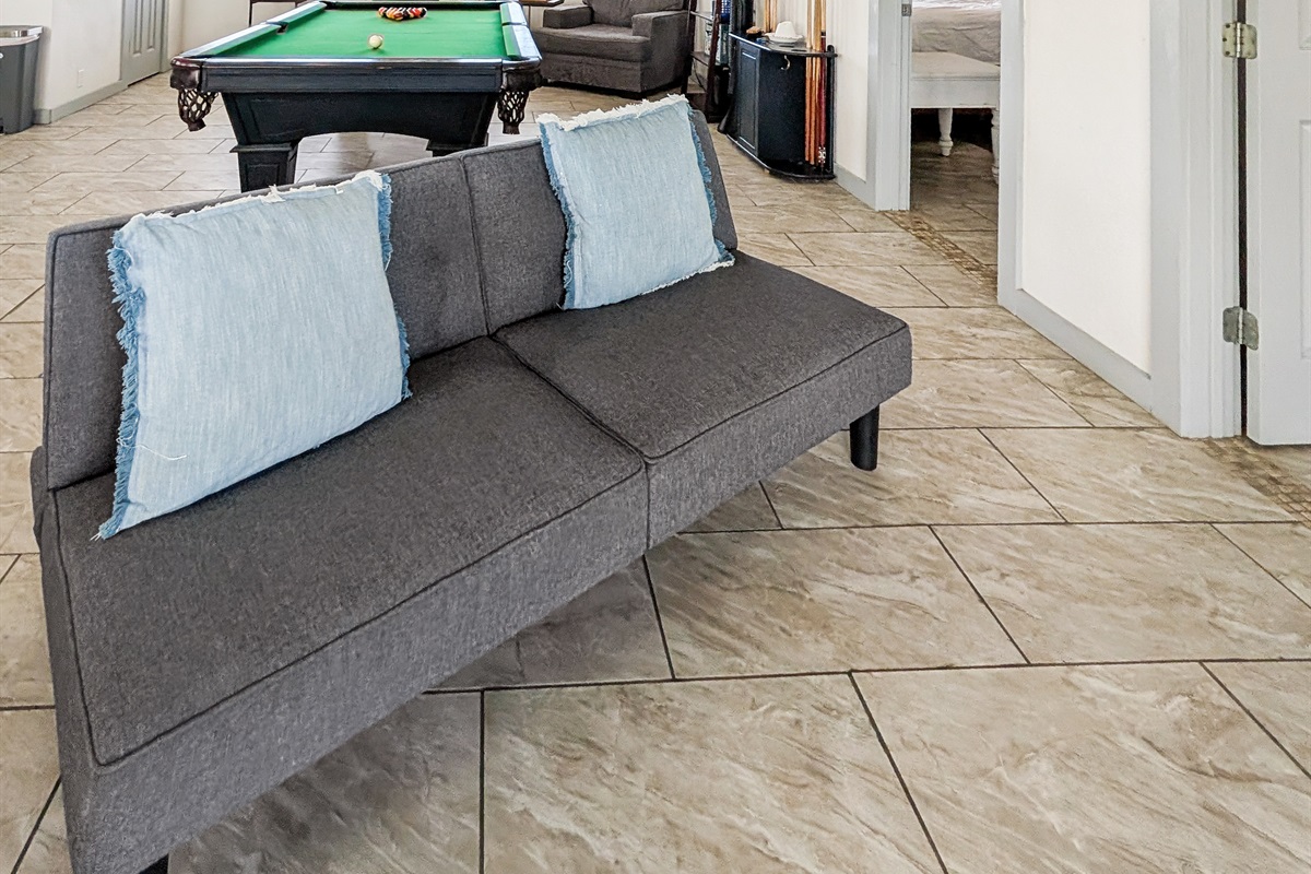 Comfy seating right in front of the smart TV