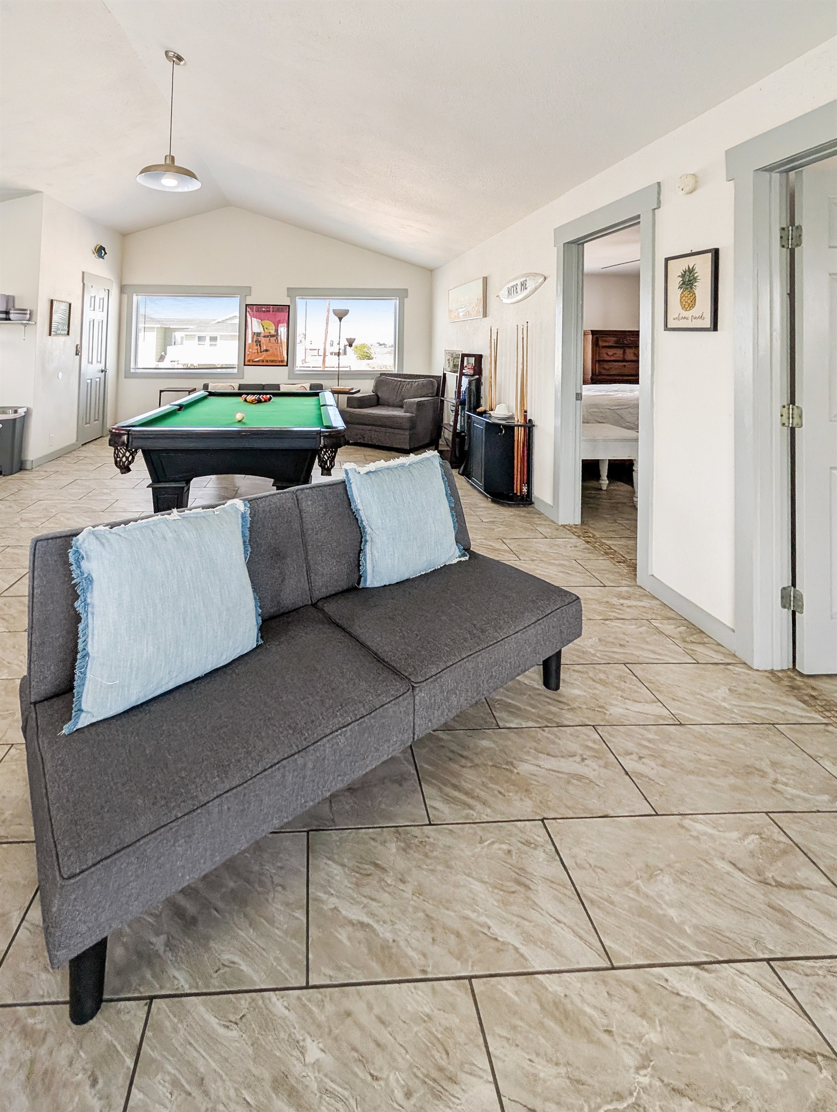 Comfy seating right in front of the smart TV