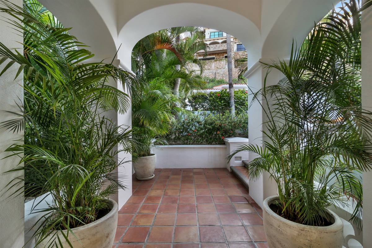 Lush garden entryway