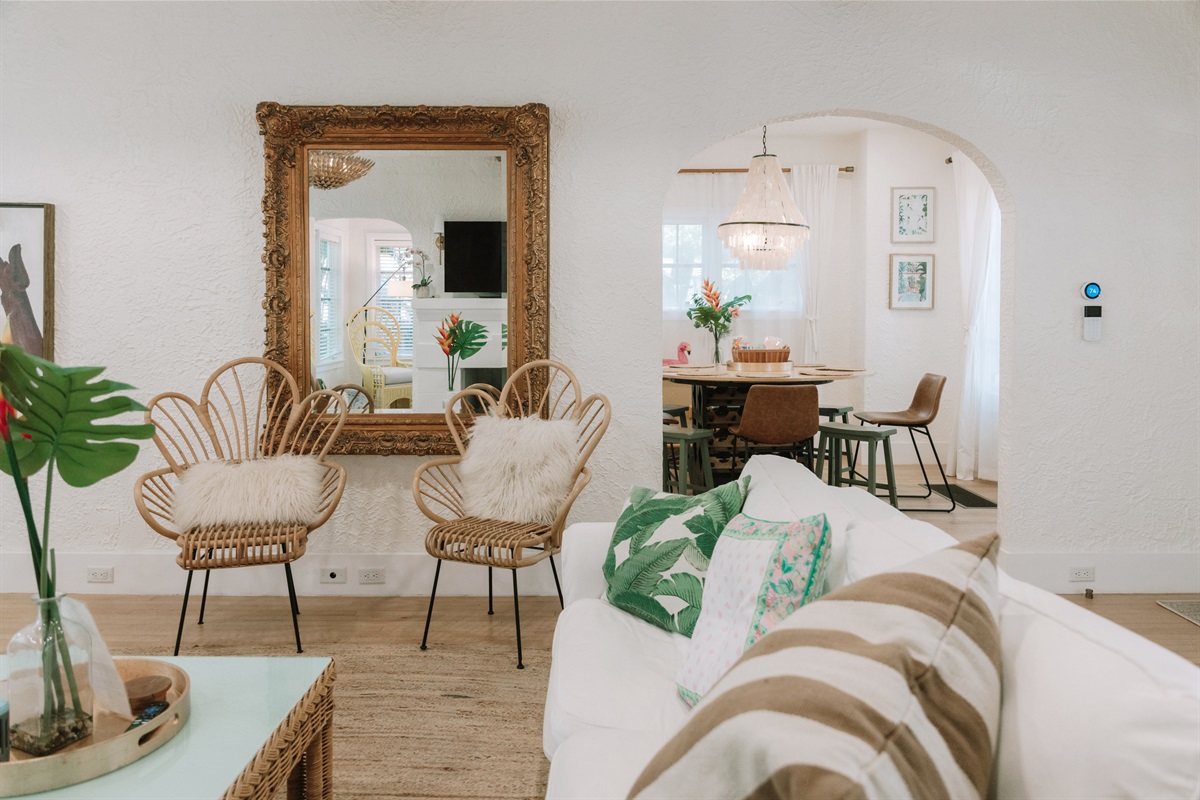 Relax in elegance, in our professionally designed living space with iconic local furniture from Circa Who.