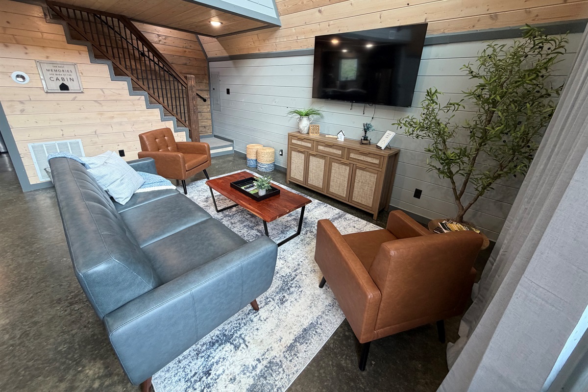 Cozy Retreat: Find comfort and solace in our serene living room.