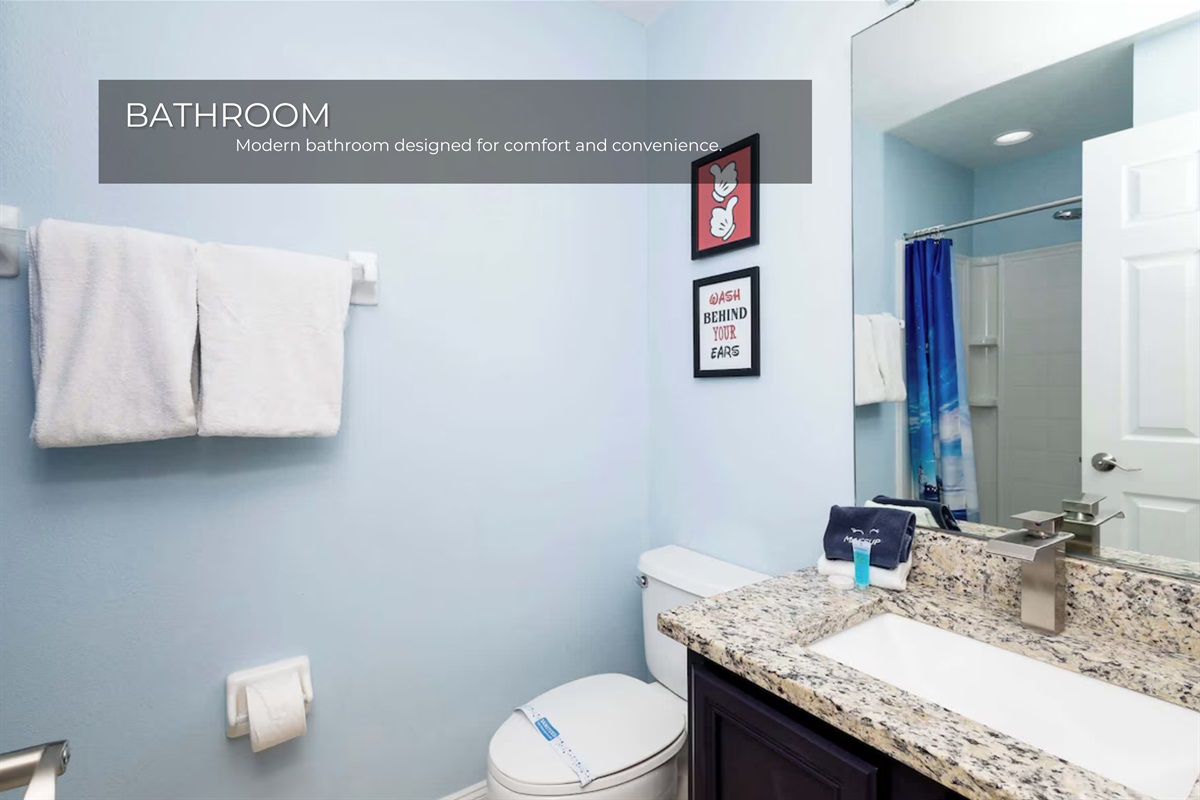 A bright and functional bathroom designed for comfort and convenience.