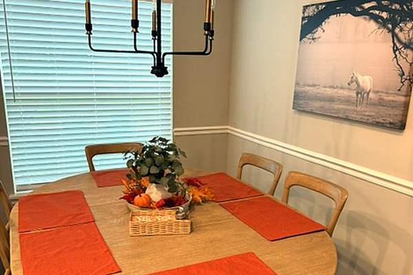 Dining room dressed for fall