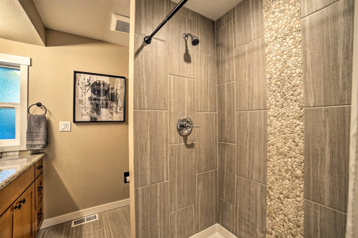 Primary bathroom with walk-in shower