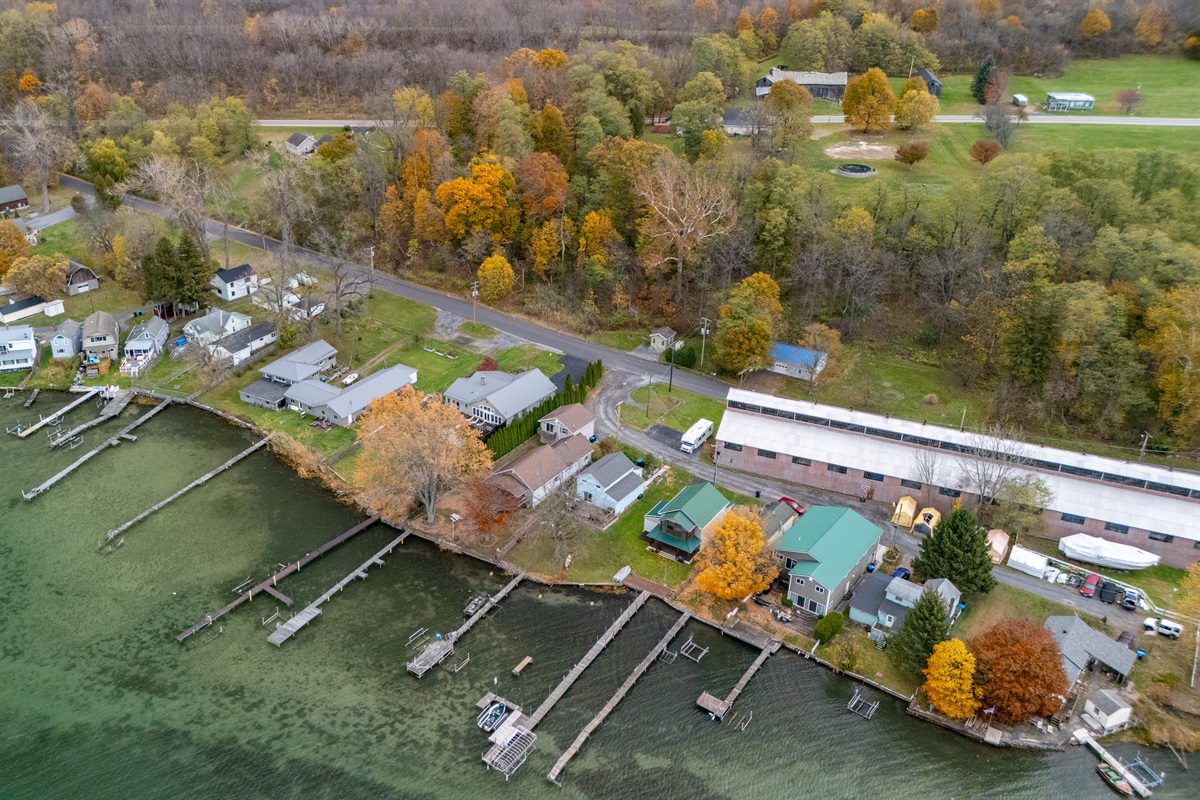 Arial view of the home and  surrounding area