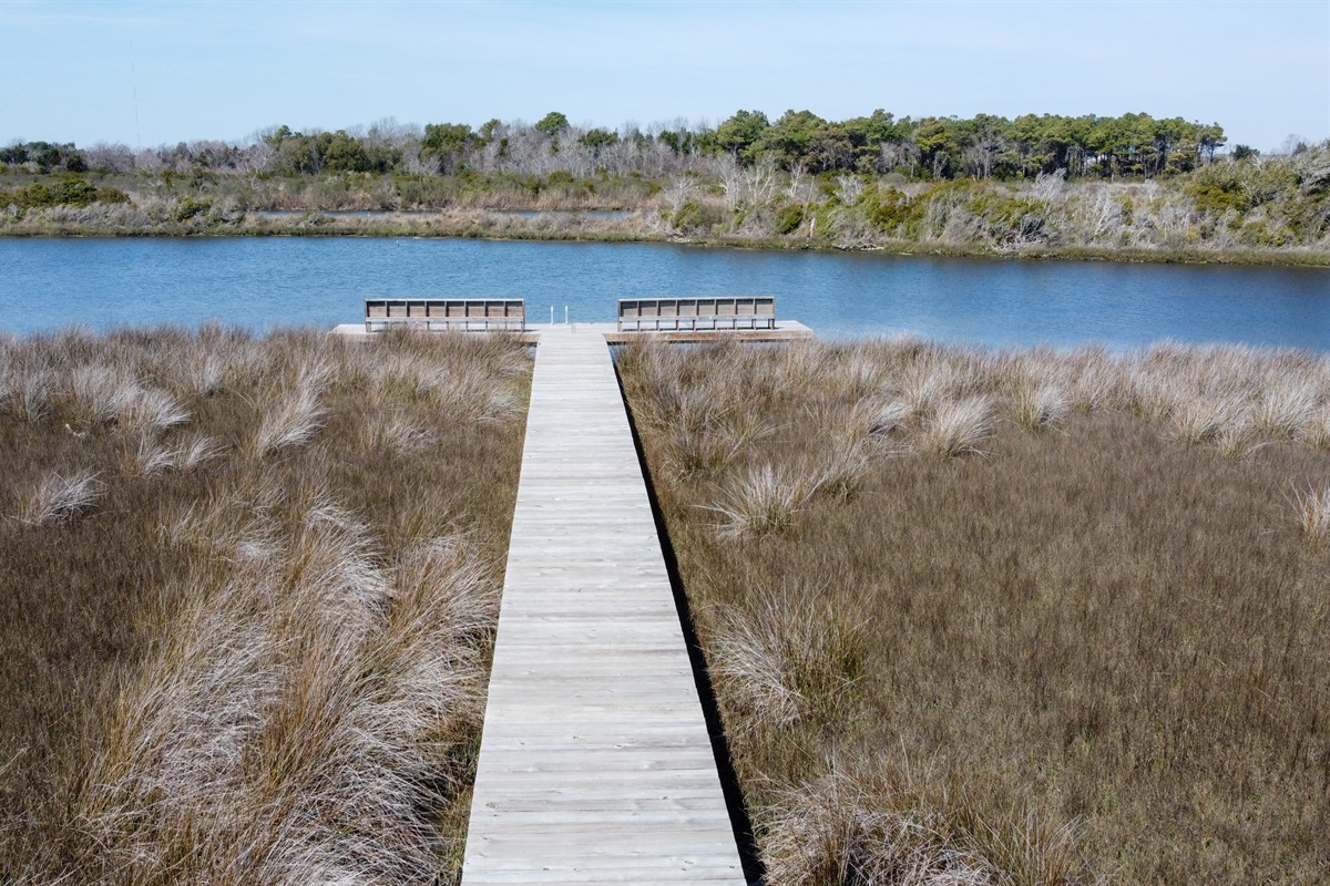 Walkway to the private dock on the sound