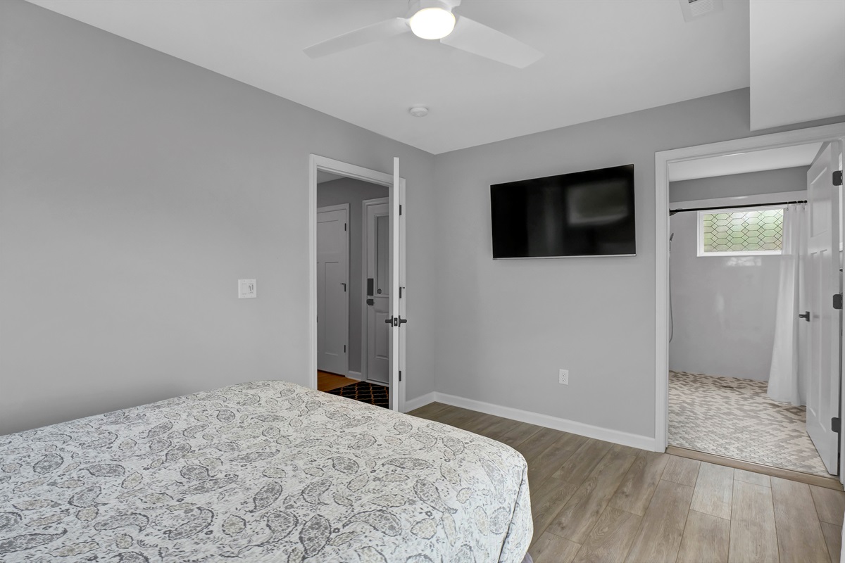 Stay cool with a ceiling fan while enjoying your favorite shows on TV