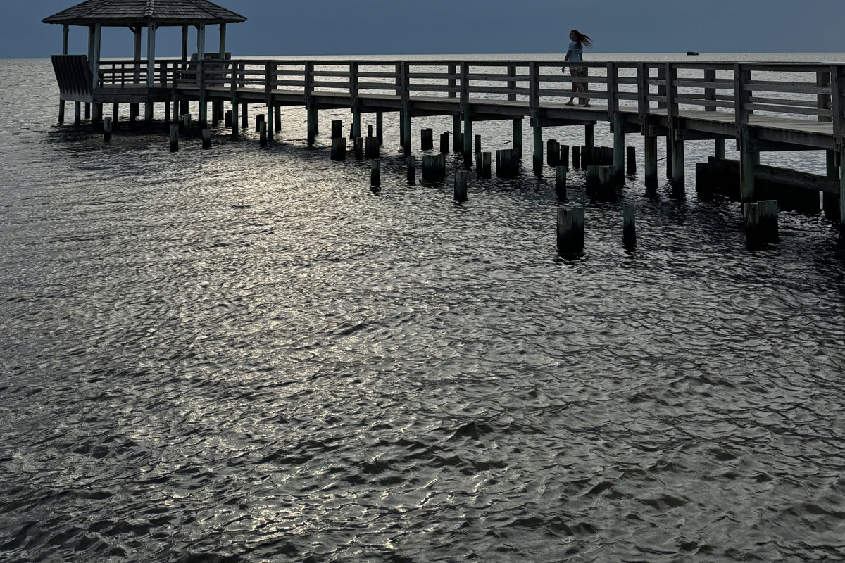 Private neighborhood boardwalk and gazebo ready for the sound side sunsets!