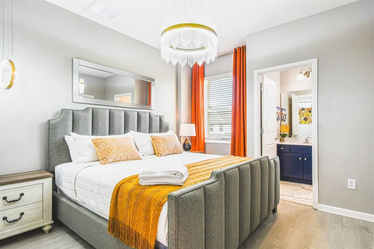 Step into luxury with this spacious king bedroom featuring a private ensuite bathroom, your personal retreat for comfort and relaxation