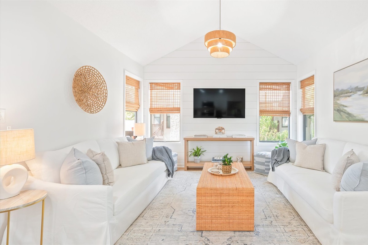 Living room with Shiplap Accents