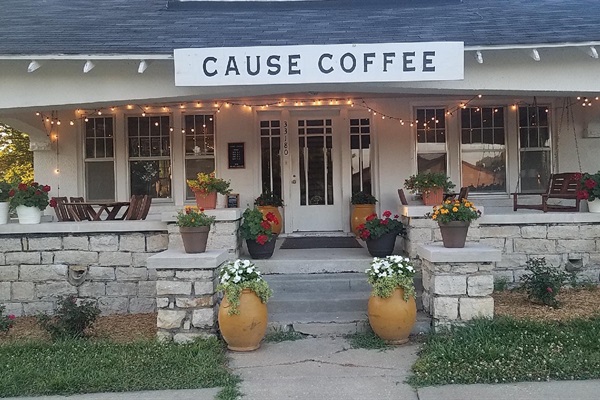 Cause Coffee downtown De Soto, just three blocks walk North of home.