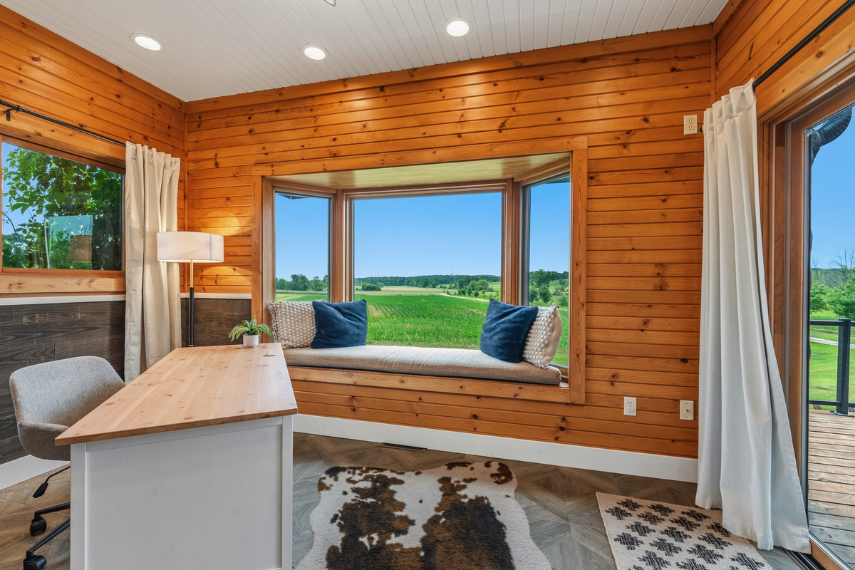 Master suite office area with long distance views